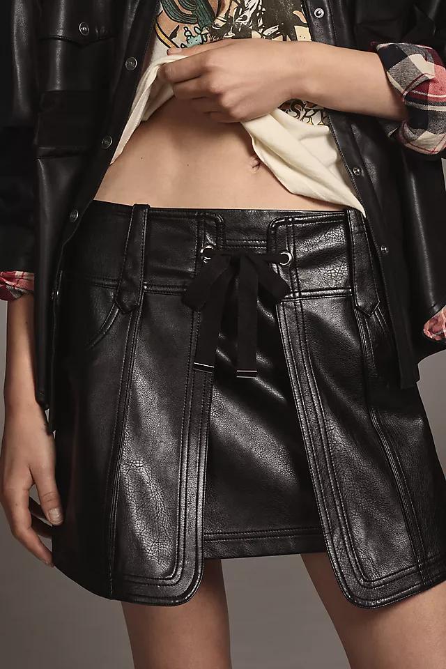 Pilcro Faux-Leather Panel Mini Skirt Product Image