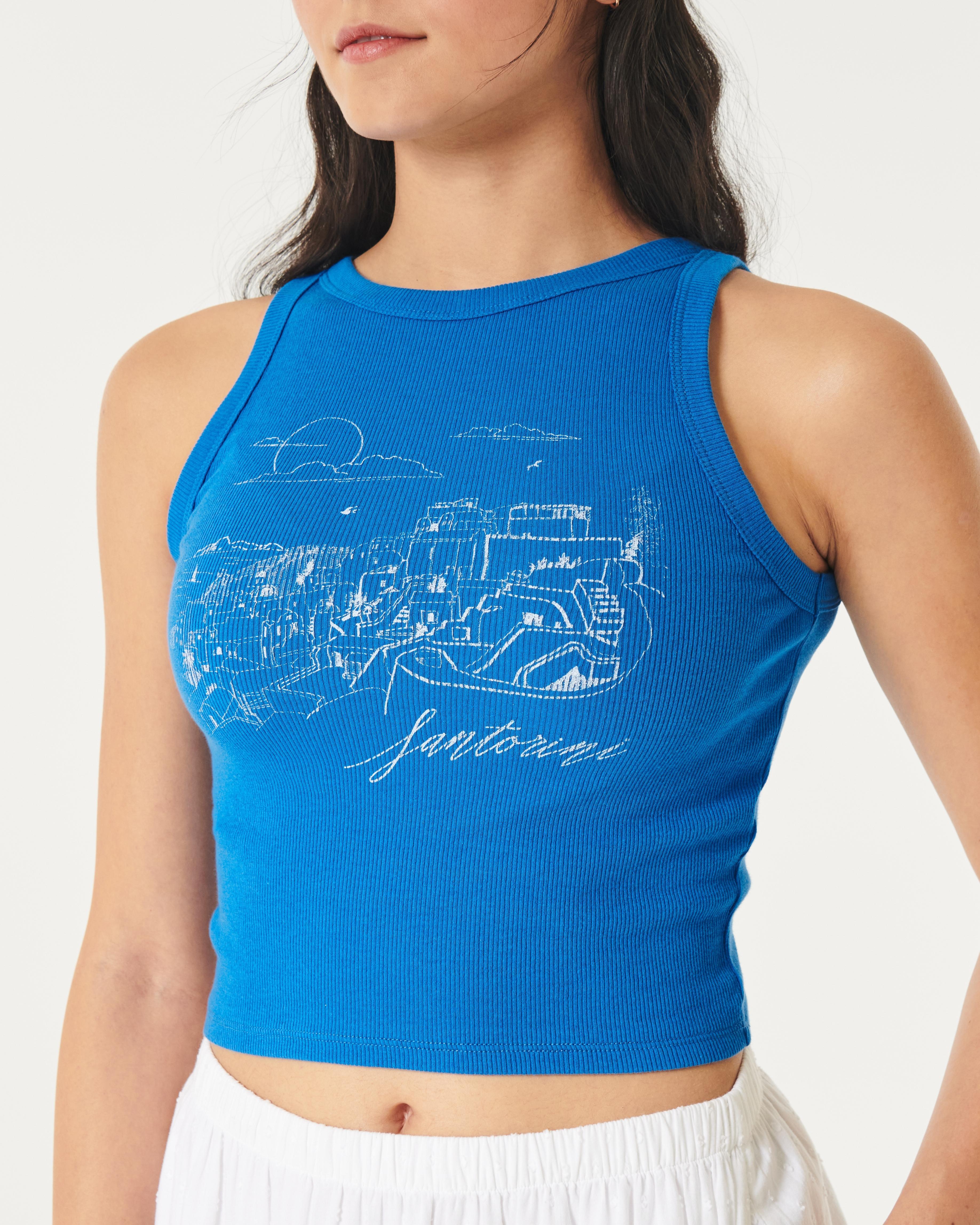 Ribbed Santorini Graphic High-Neck Tank Product Image