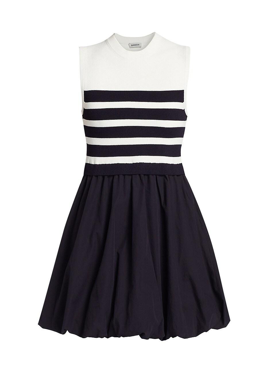 Womens Josey Cotton-Blend Striped Minidress Product Image