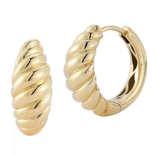 LUMINOR GOLD 14k Gold Bold Twist Hoop Earrings, Womens Product Image