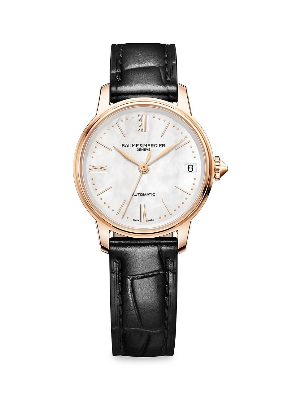 Womens Classima 10598 18K Rose Gold, Titanium & Alligator Leather Strap Watch Product Image