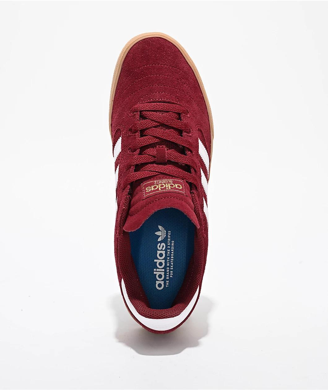 adidas Busenitz Vulc II Burgundy & Gum Skate Shoes Product Image