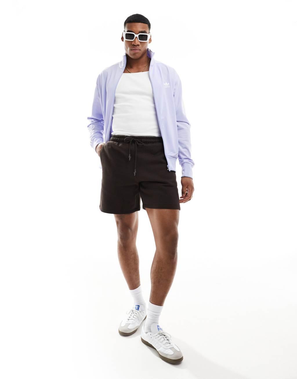 ASOS DESIGN heavyweight oversized shorts in brown Product Image