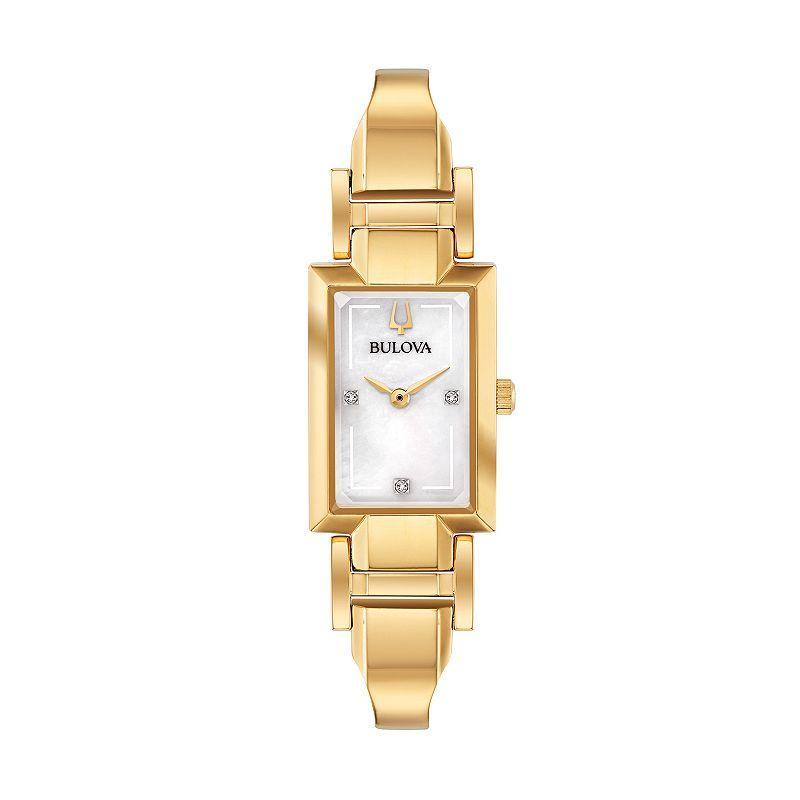 Bulova Womens Diamond Accent Half-Bangle Watch Gold Product Image