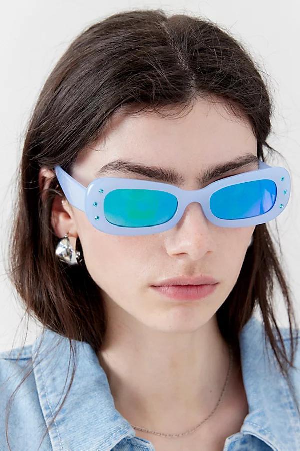 Gem Rounded Rectangle Sunglasses Womens at Urban Outfitters Product Image