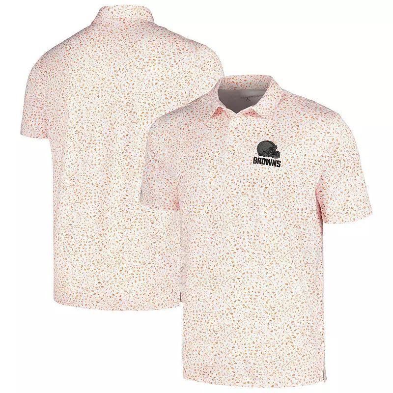 Mens Antigua White Cleveland Browns Motion Polo Product Image