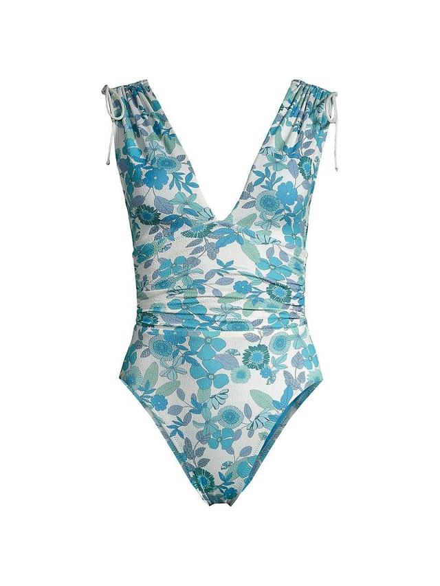 Womens Nerissa Floral Plunge One-Piece Swimsuit Product Image