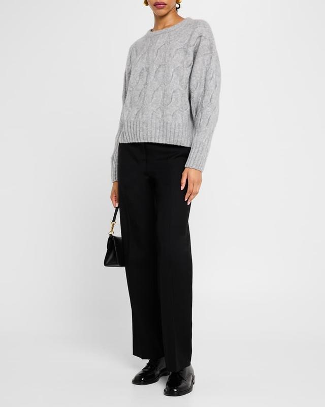 Cashmere-Silk Cable Sweater Product Image