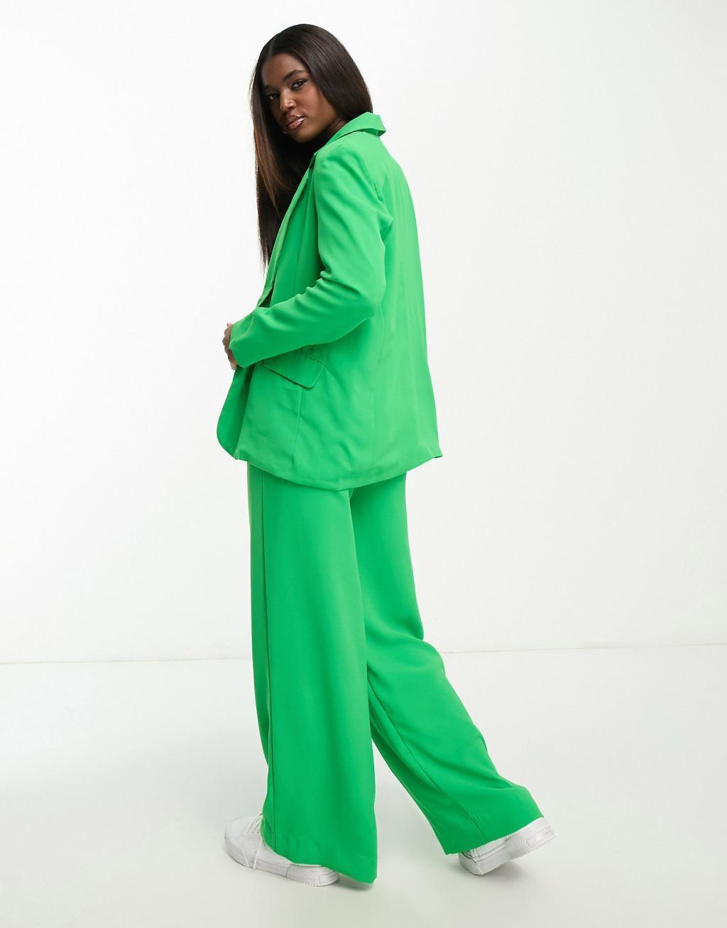 JDY oversized blazer in bright green - part of a set Product Image