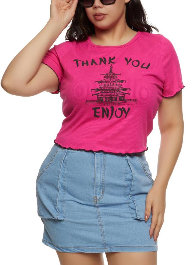 Womens Plus Size Thank You Enjoy Graphic Tee Product Image