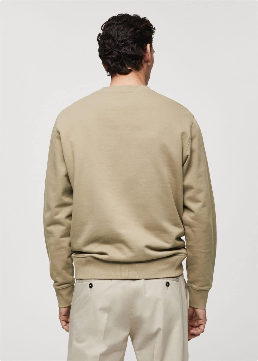 MANGO MAN - 100% cotton basic sweatshirt sandMen Product Image