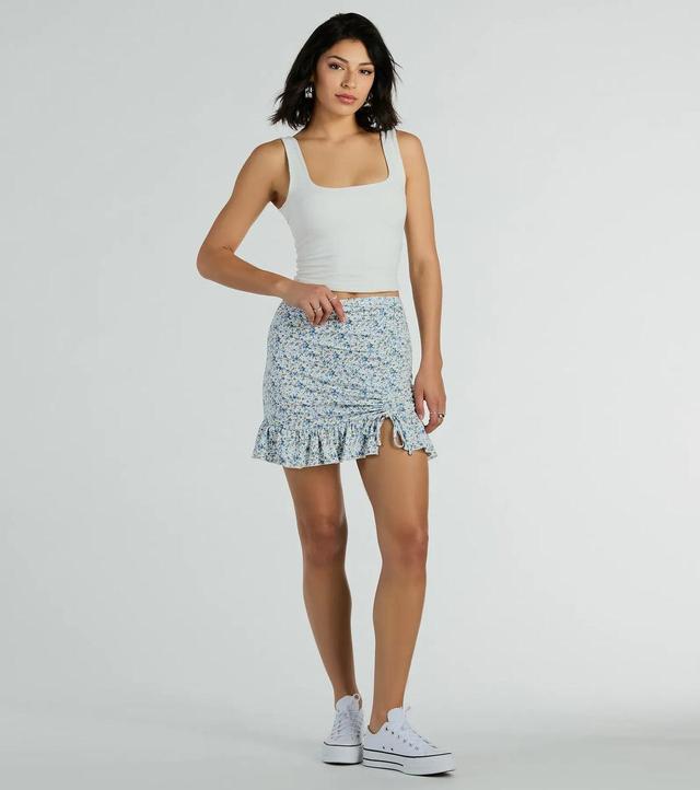 Spring Mentality Ditsy Floral Ruffle Mini Skirt Product Image