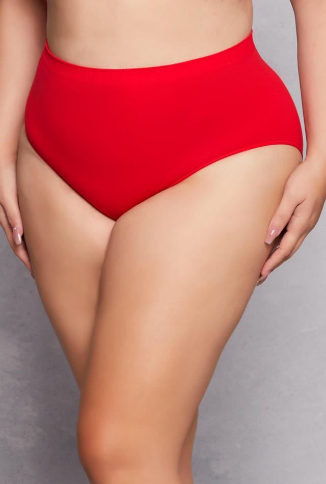 Womens Plus Size High Waisted Seamless Bikini Panty Product Image