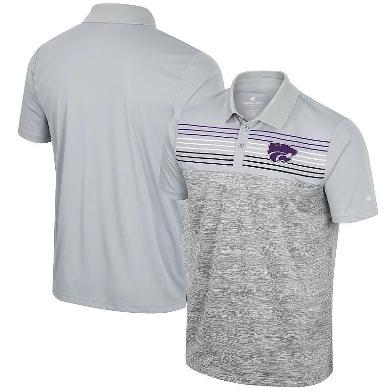 Mens Colosseum Gray Kansas State Wildcats Cybernetic Polo Product Image