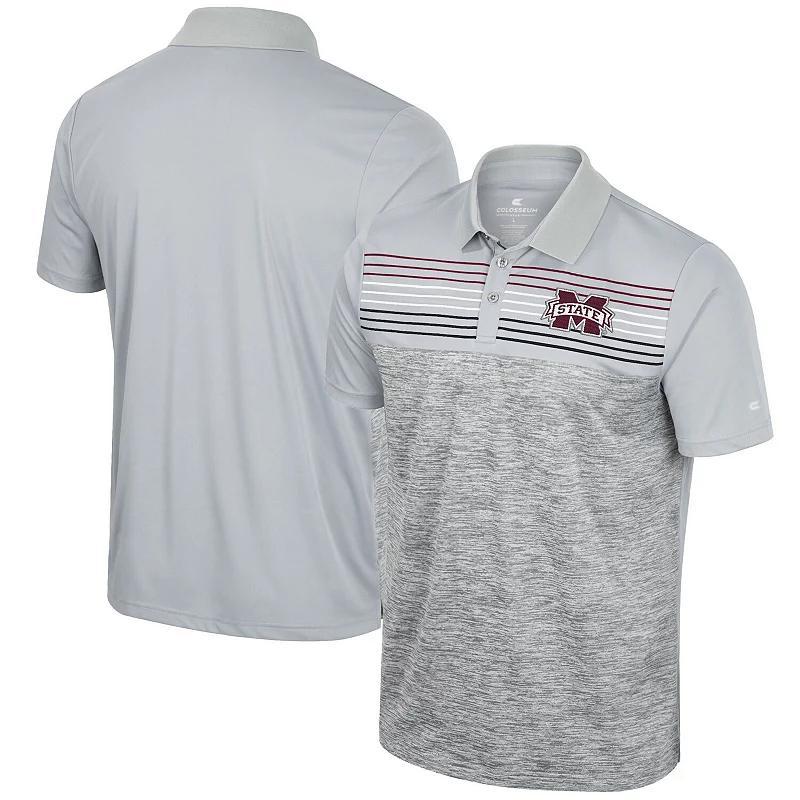 Mens Colosseum Gray Mississippi State Bulldogs Cybernetic Polo Product Image