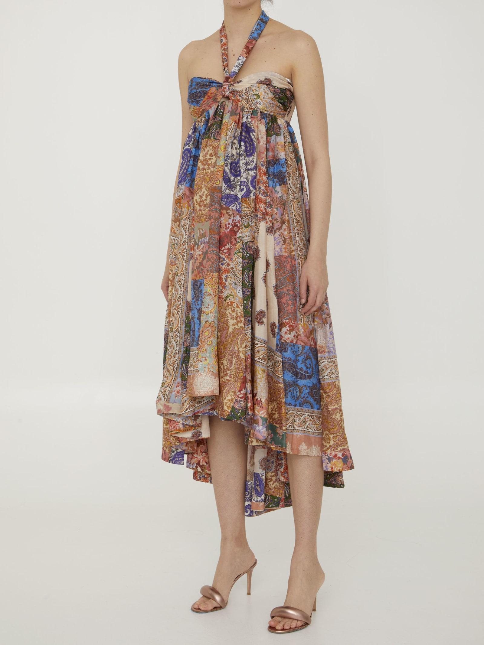 ZIMMERMANN Devi Printed Silk Halter Maxi Dress In Patch Paisley Product Image