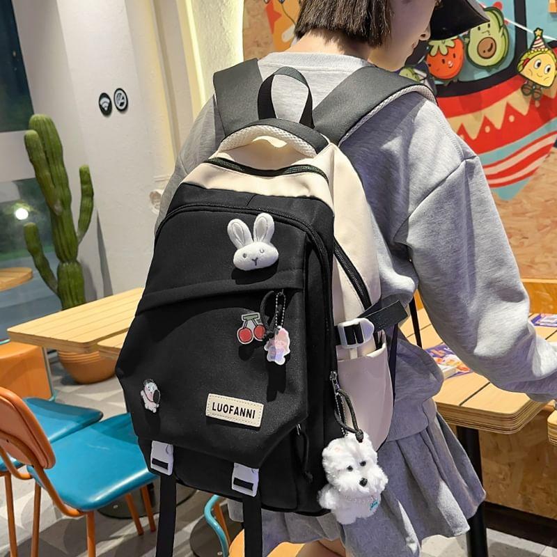 Two Tone Buckled Backpack Product Image