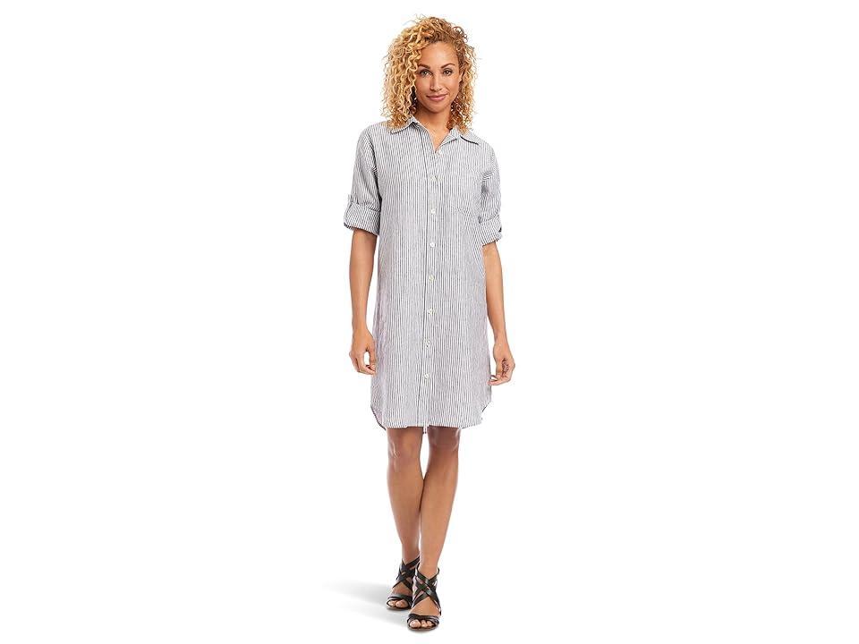 Karen Kane Linen Shirtdress (Stripe) Women's Dress Product Image