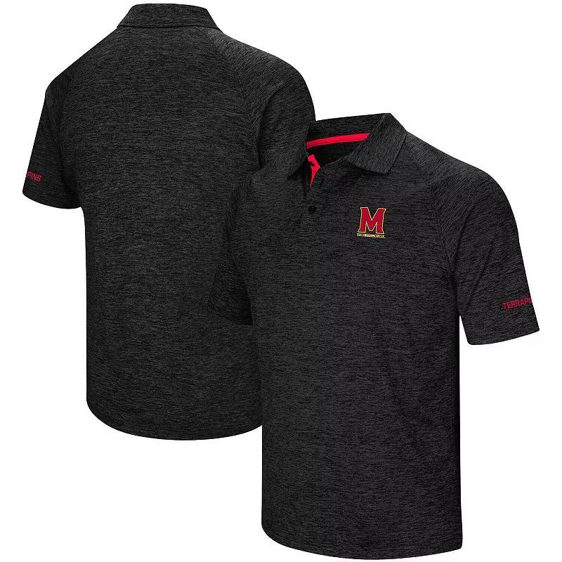 Mens Colosseum Black Maryland Terrapins Down Swing Polo Product Image