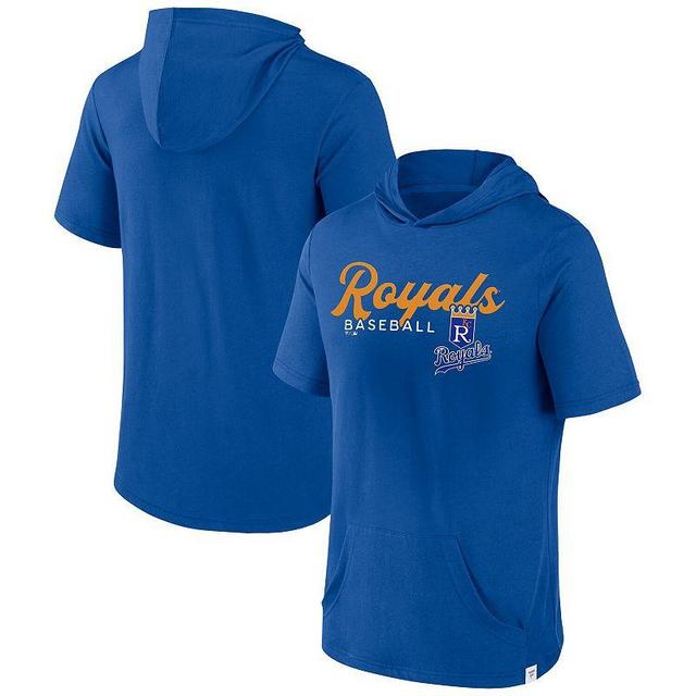 Mens Fanatics Branded Royal Kansas City Royals Offensive Strategy Short Sleeve Pullover Hoodie Product Image