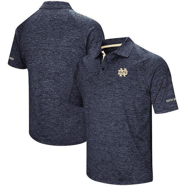 Mens Colosseum Heathered Notre Dame Fighting Irish Down Swing Raglan Polo Blue Product Image