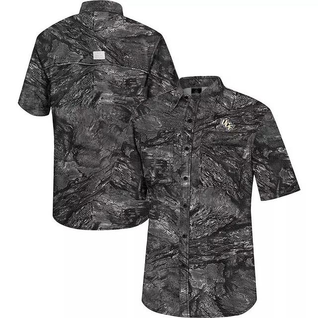 Mens Colosseum Charcoal UCF Knights Realtree Aspect Charter Full-Button Fishing Shirt Product Image