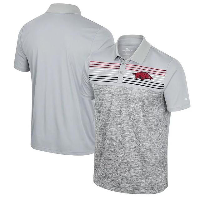 Mens Colosseum Gray Arkansas Razorbacks Cybernetic Polo Product Image