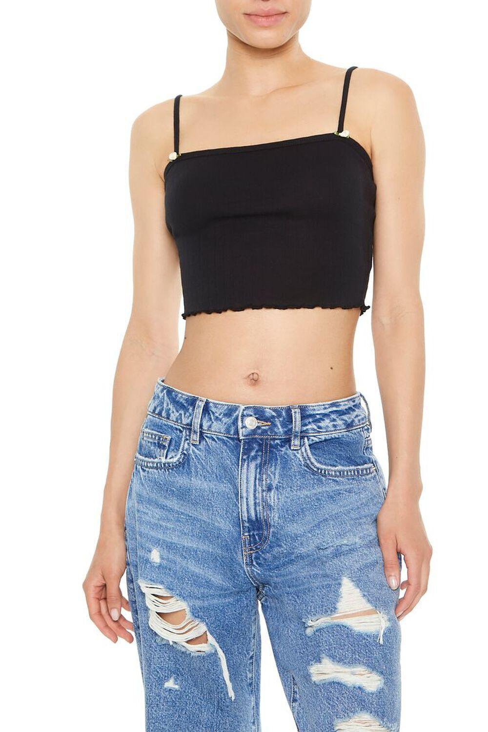 Rosette Lettuce-Edge Cropped Cami | Forever 21 Product Image