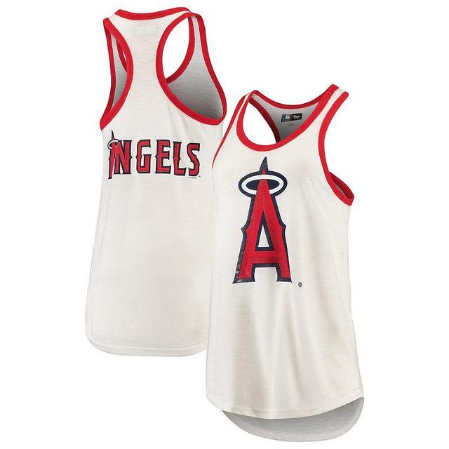 Womens G-III 4Her by Carl Banks White Los Angeles Angels Tater Racerback Tank Top Product Image