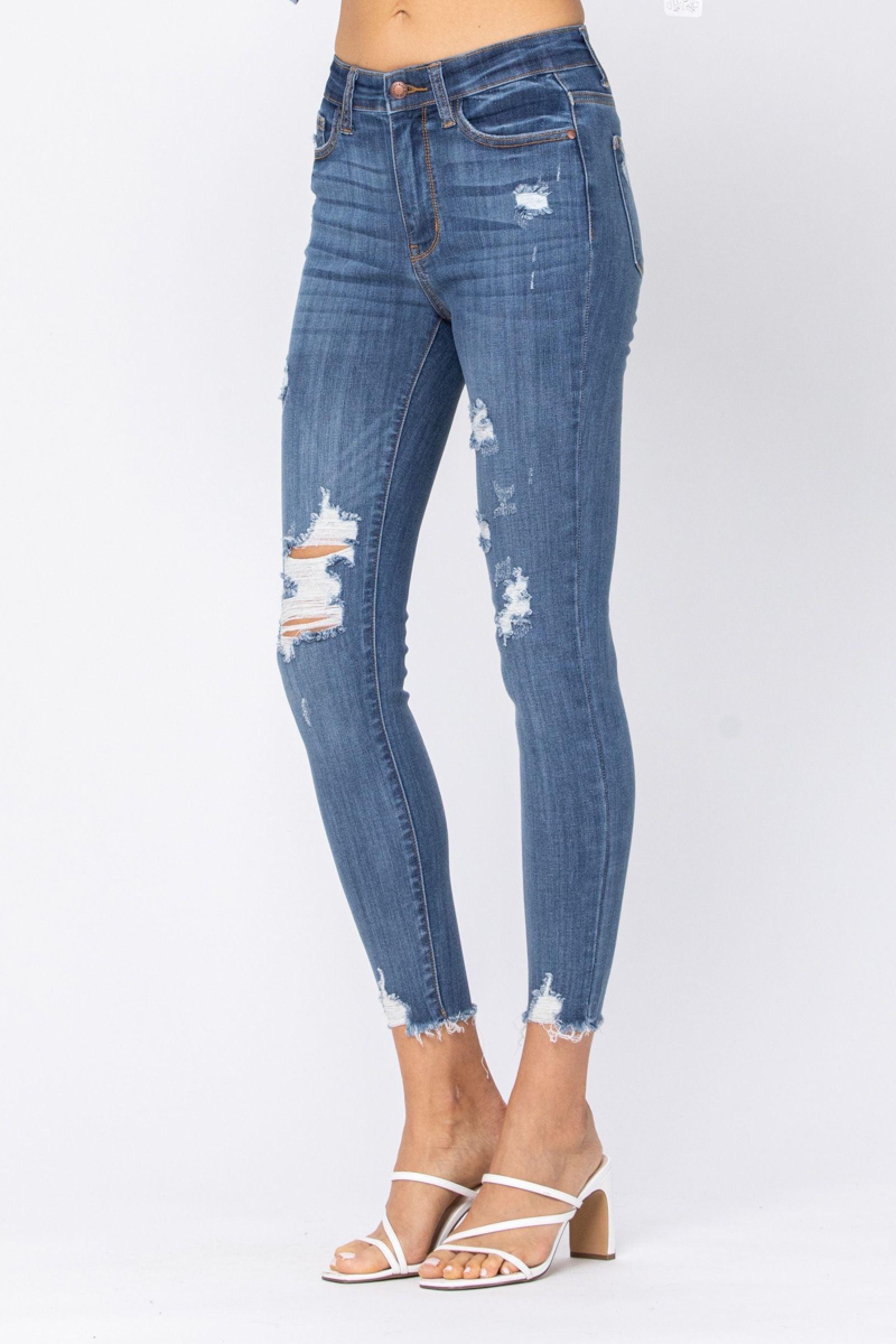 82202   Virgie High Rise Cropped Distressed Judy Blue Jeans Product Image