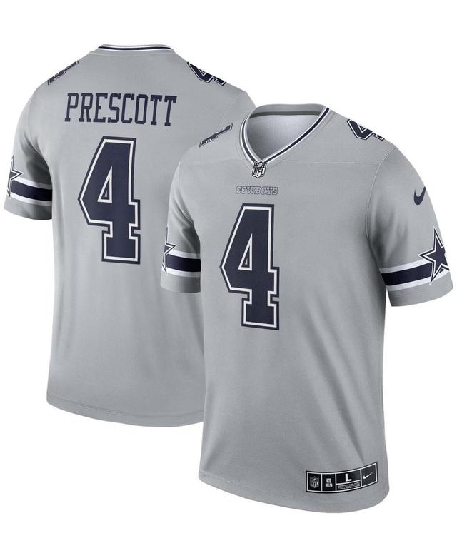 Mens Nike Dak Prescott Silver Dallas Cowboys Inverted Legend Jersey Product Image