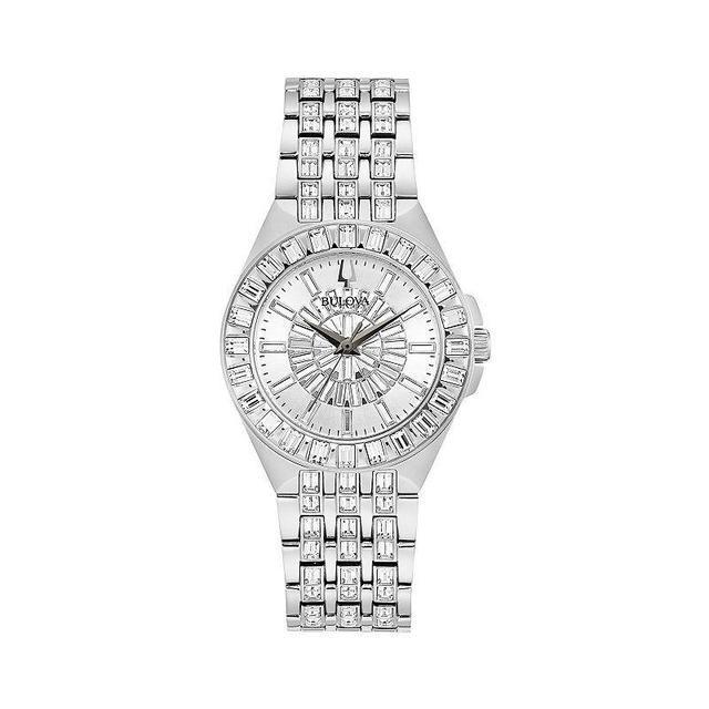 Bulova Womens Phantom Stainless Steel Crystal Baguette Watch - 96L278 Silver Product Image