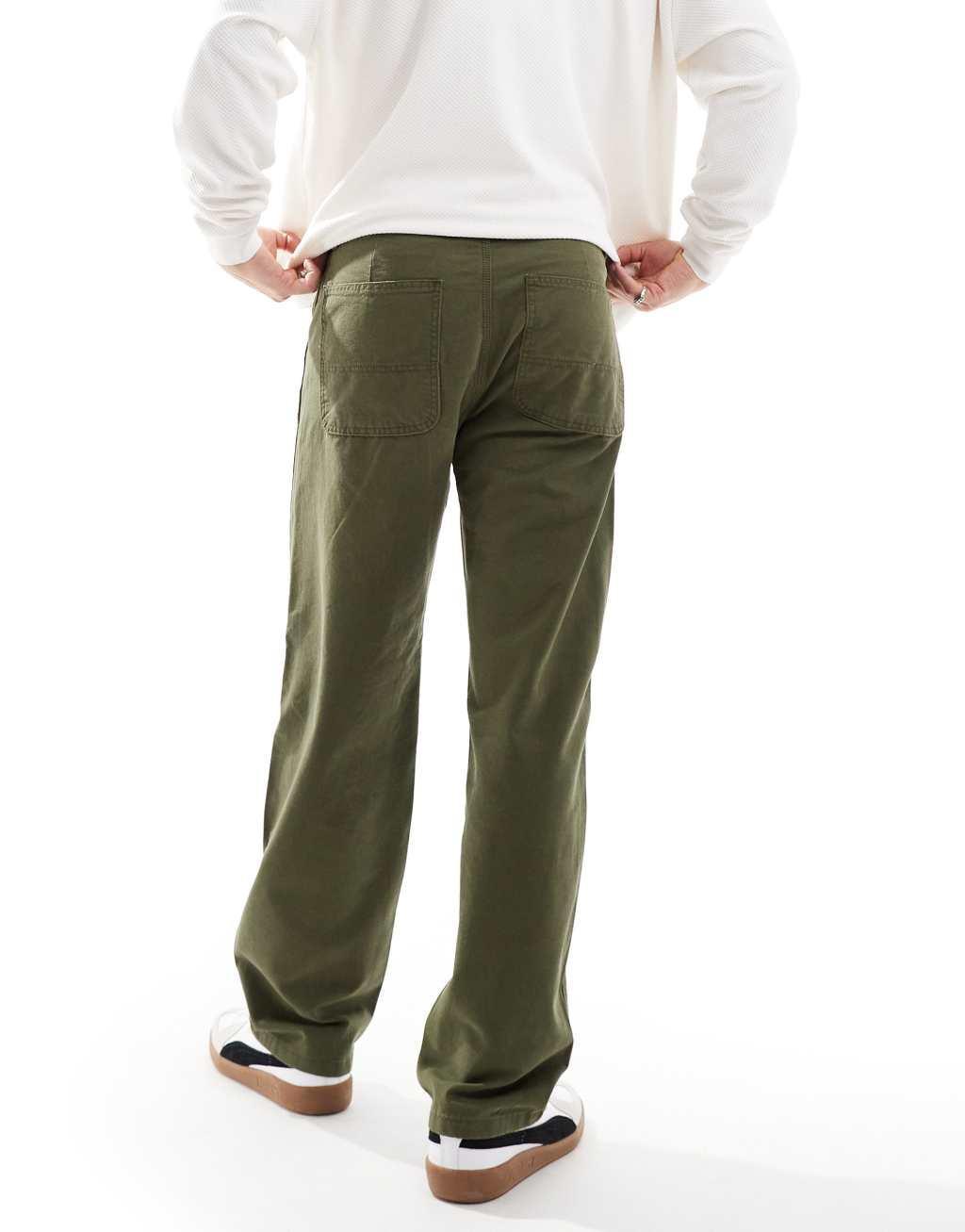 Jack & Jones loose fit painter pants in khaki  Product Image