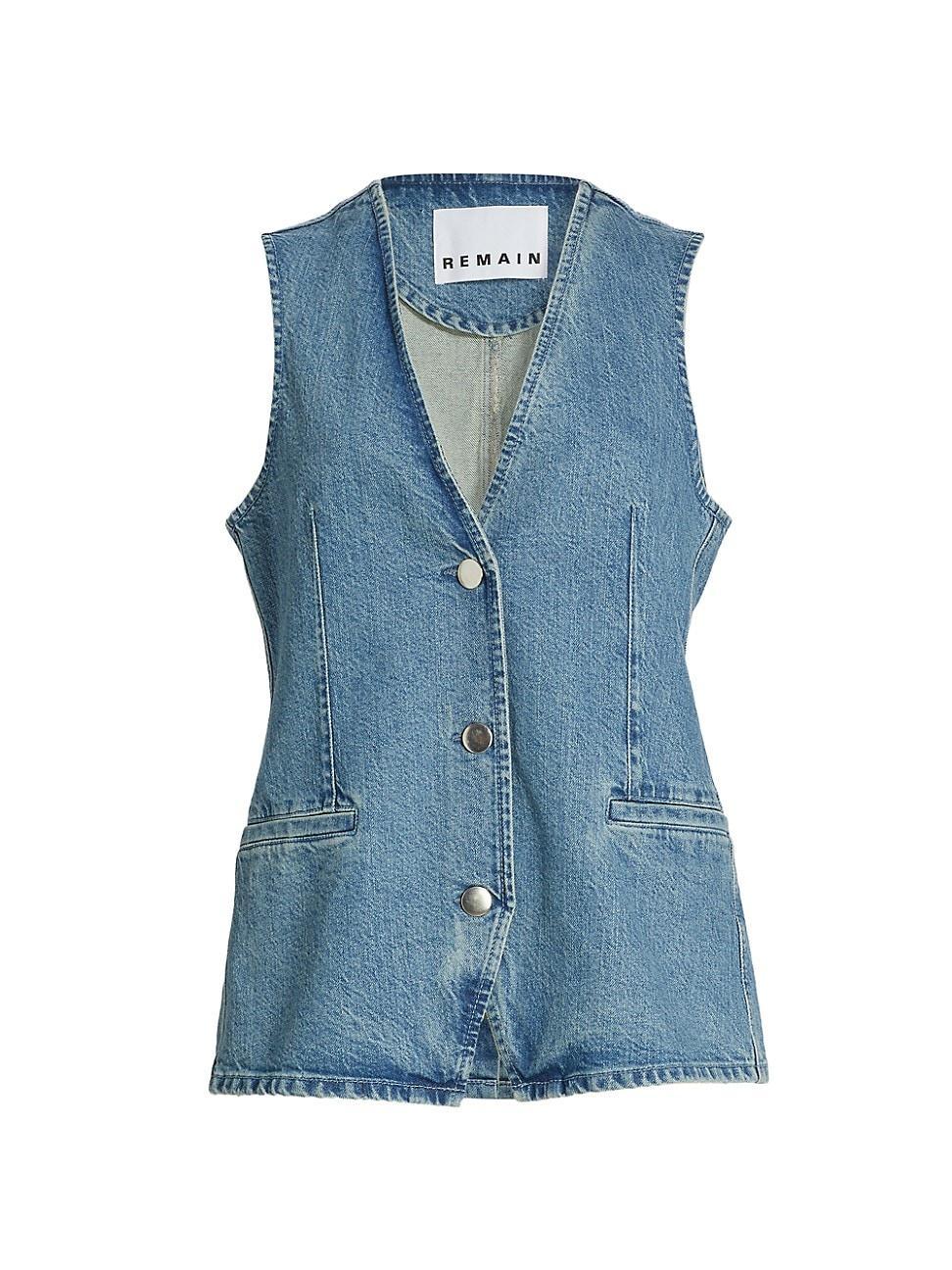 Womens Sleeveless Denim Waistcoat Product Image