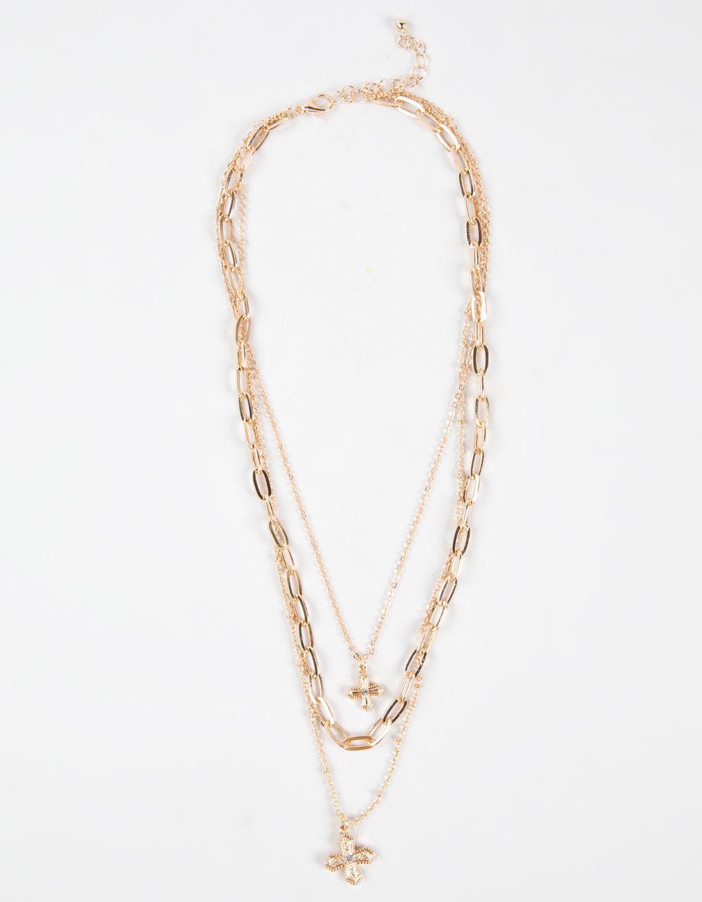 FULL TILT Layered Chain/Cross Necklace Product Image