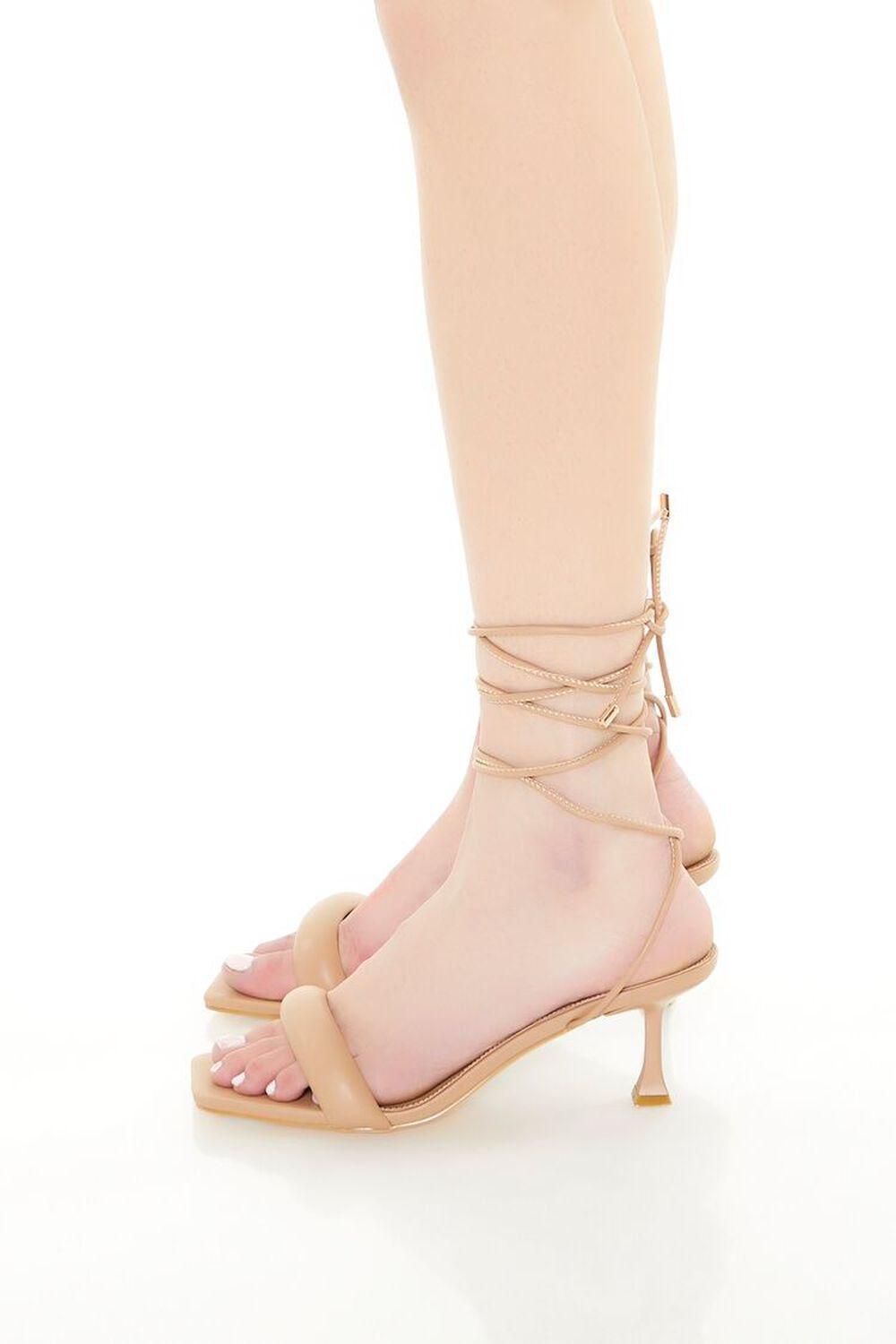 Faux Leather Lace-Up Heels | Forever 21 Product Image