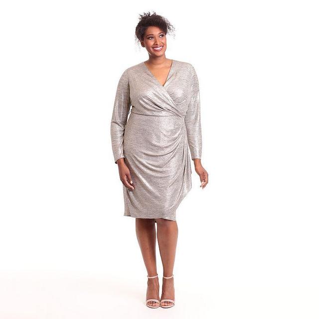 Plus Size London Times Side Ruffle Wrap Dress, Womens Product Image