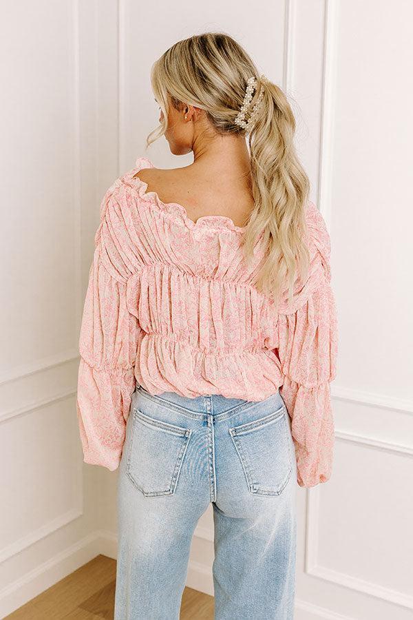 Romantically Inclined Floral Top in Pink Product Image