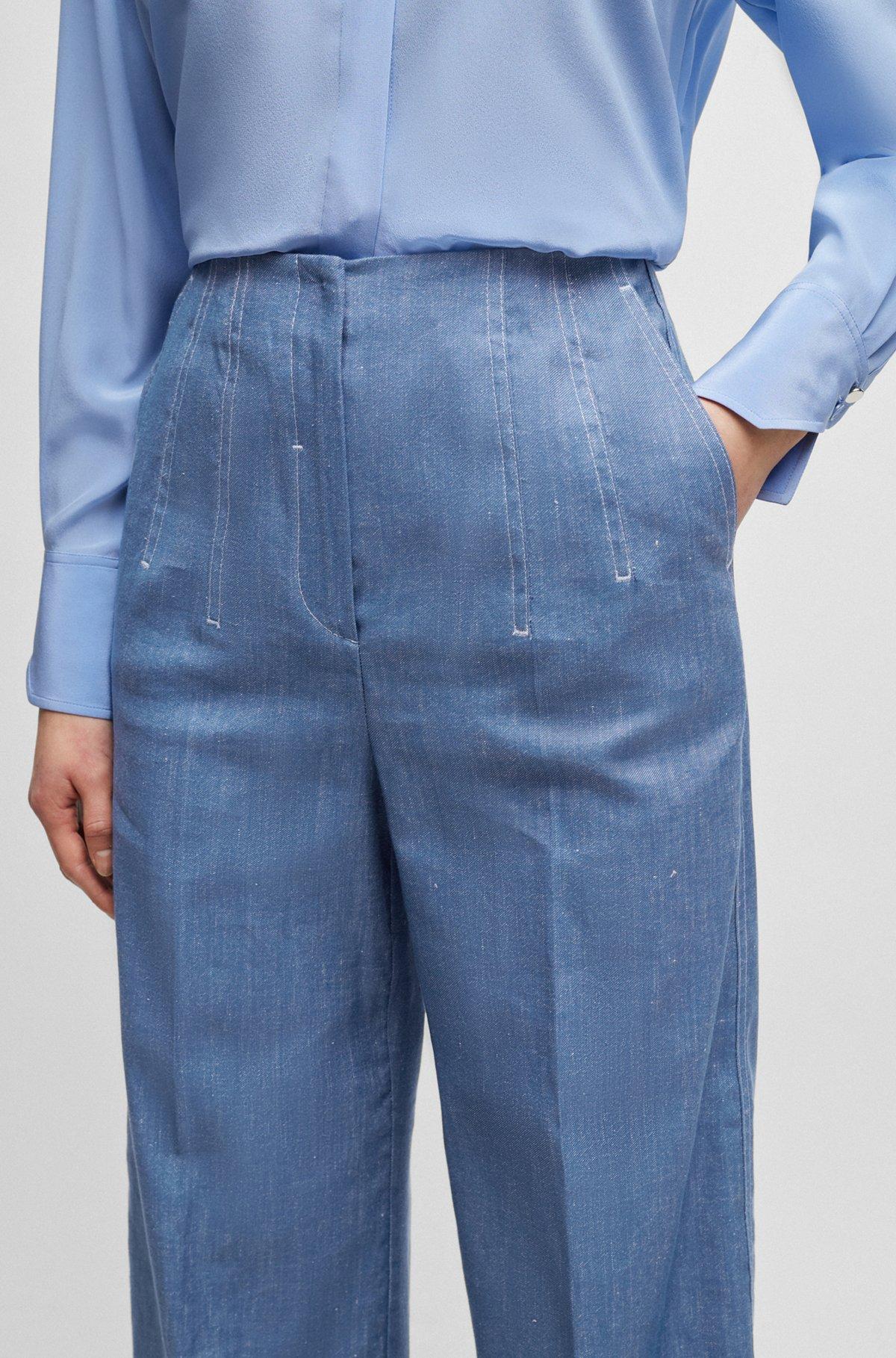 Relaxed-fit trousers in linen, cotton and stretch Product Image