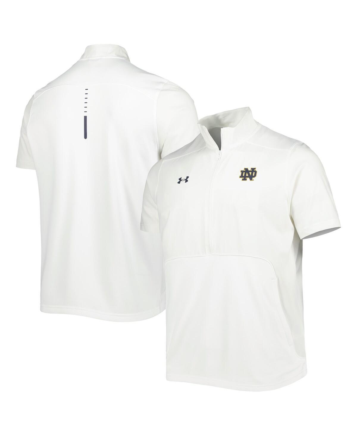 Mens Under Armour White Notre Dame Fighting Irish Motivate 2.0 Half-Zip Jacket Product Image