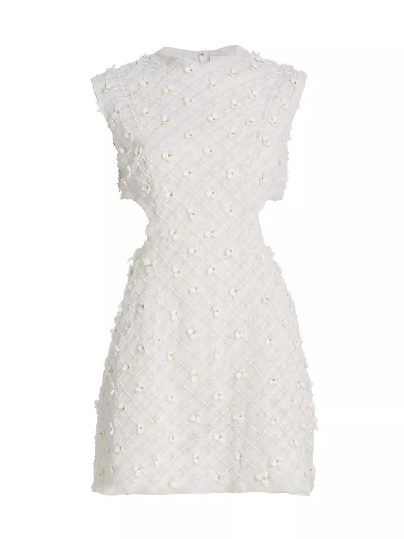 Scent Of Summer Bead & Floral-Embellished Mini-Dress Product Image