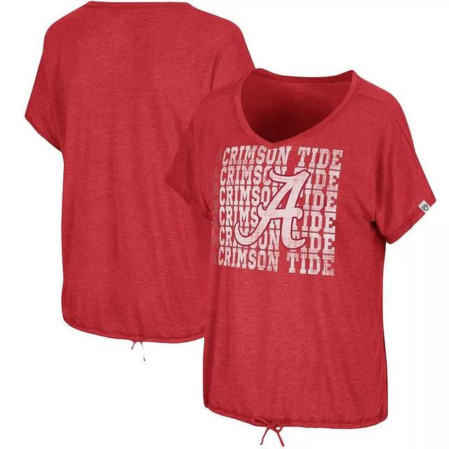 Womens Colosseum Heathered Crimson Alabama Crimson Tide Fifth Sense Drawcord V-Neck T-Shirt Product Image