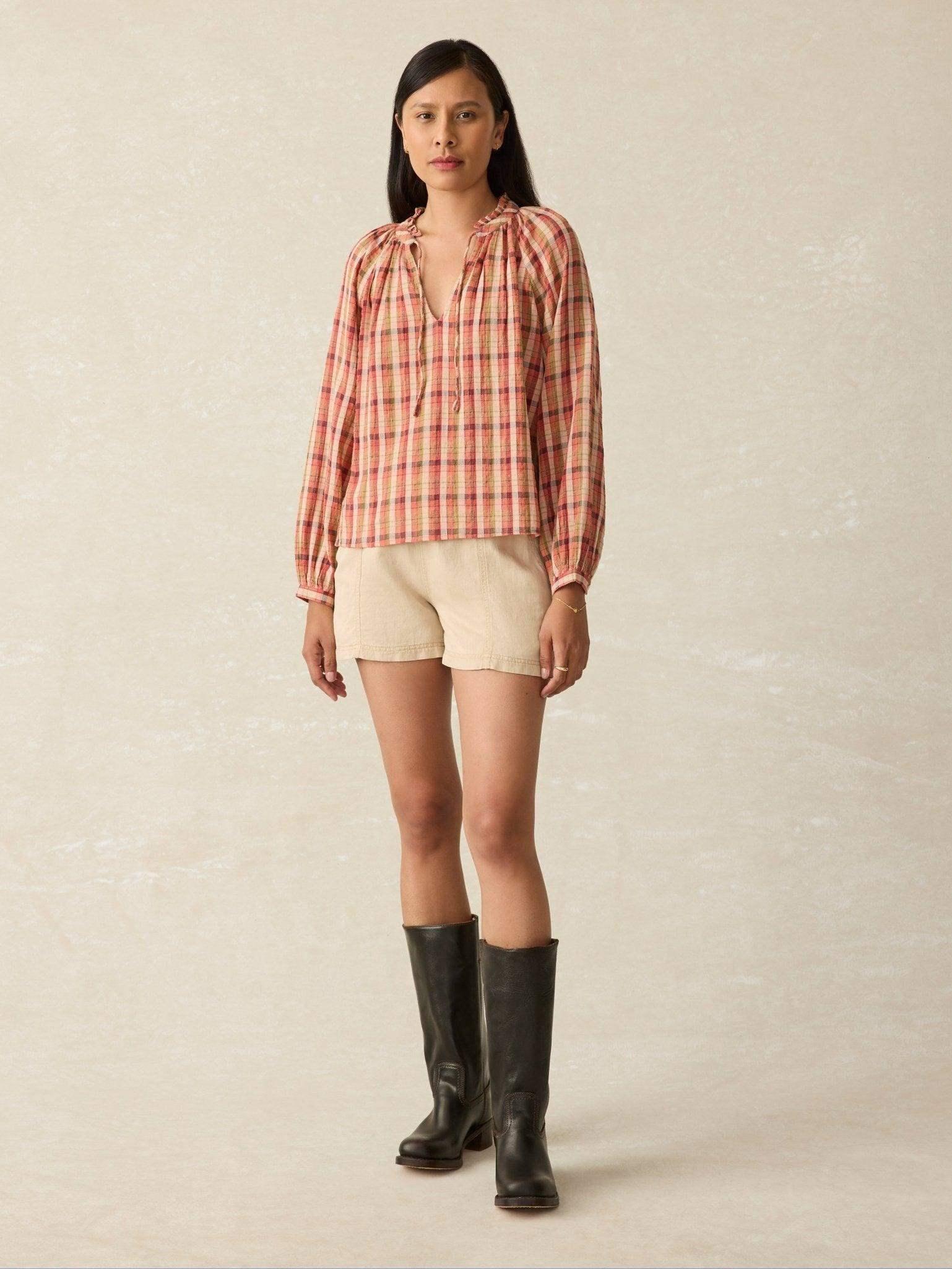 Annalise Blouse - Sunset Gingham Female Product Image