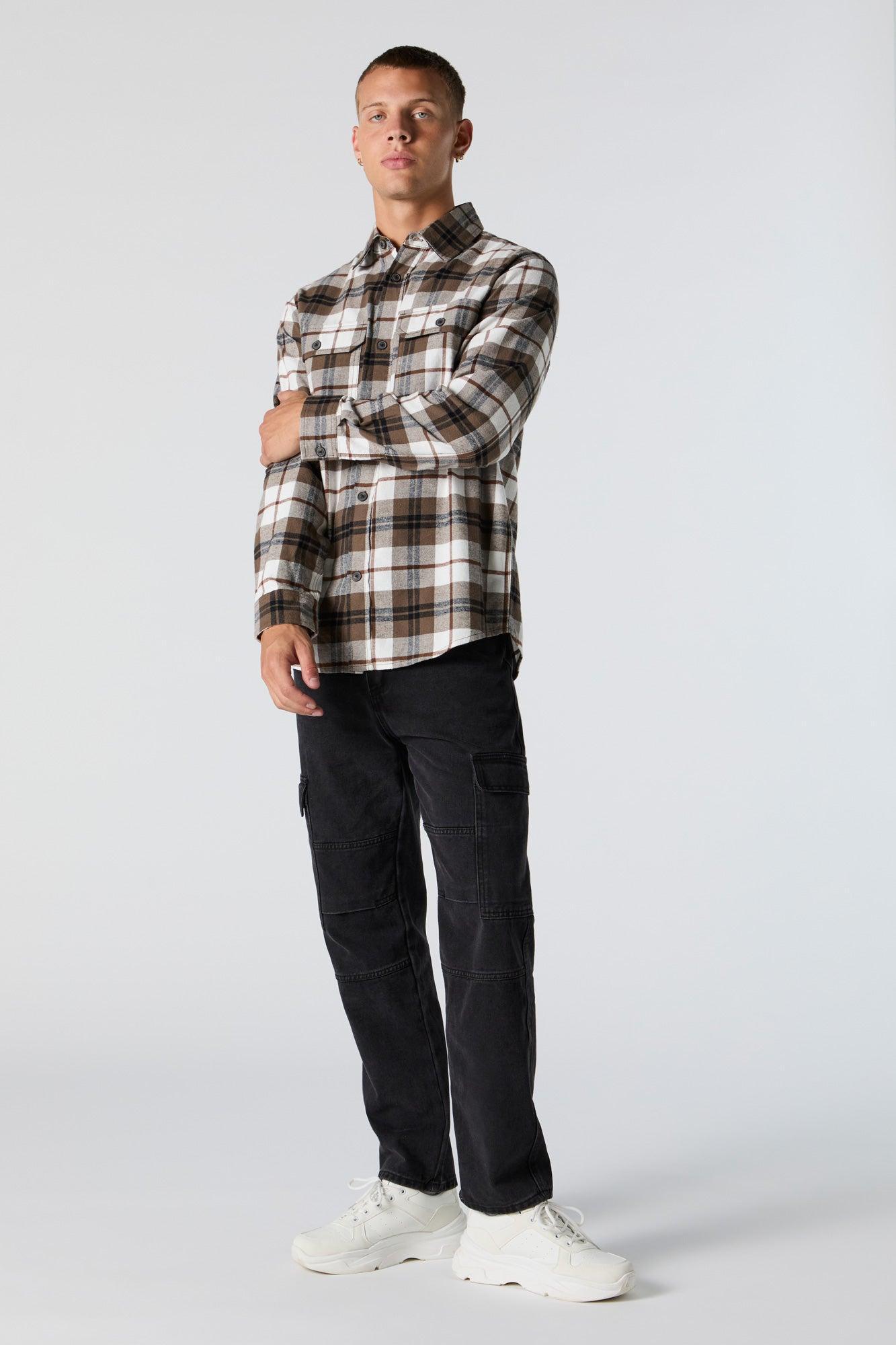 Plaid Button-Up Top Male Product Image