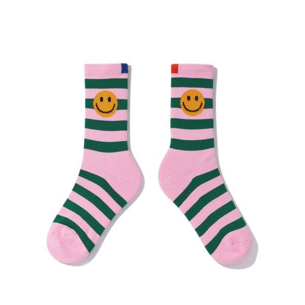 The Women's Rugby Smile Sock - Green/Blush product image