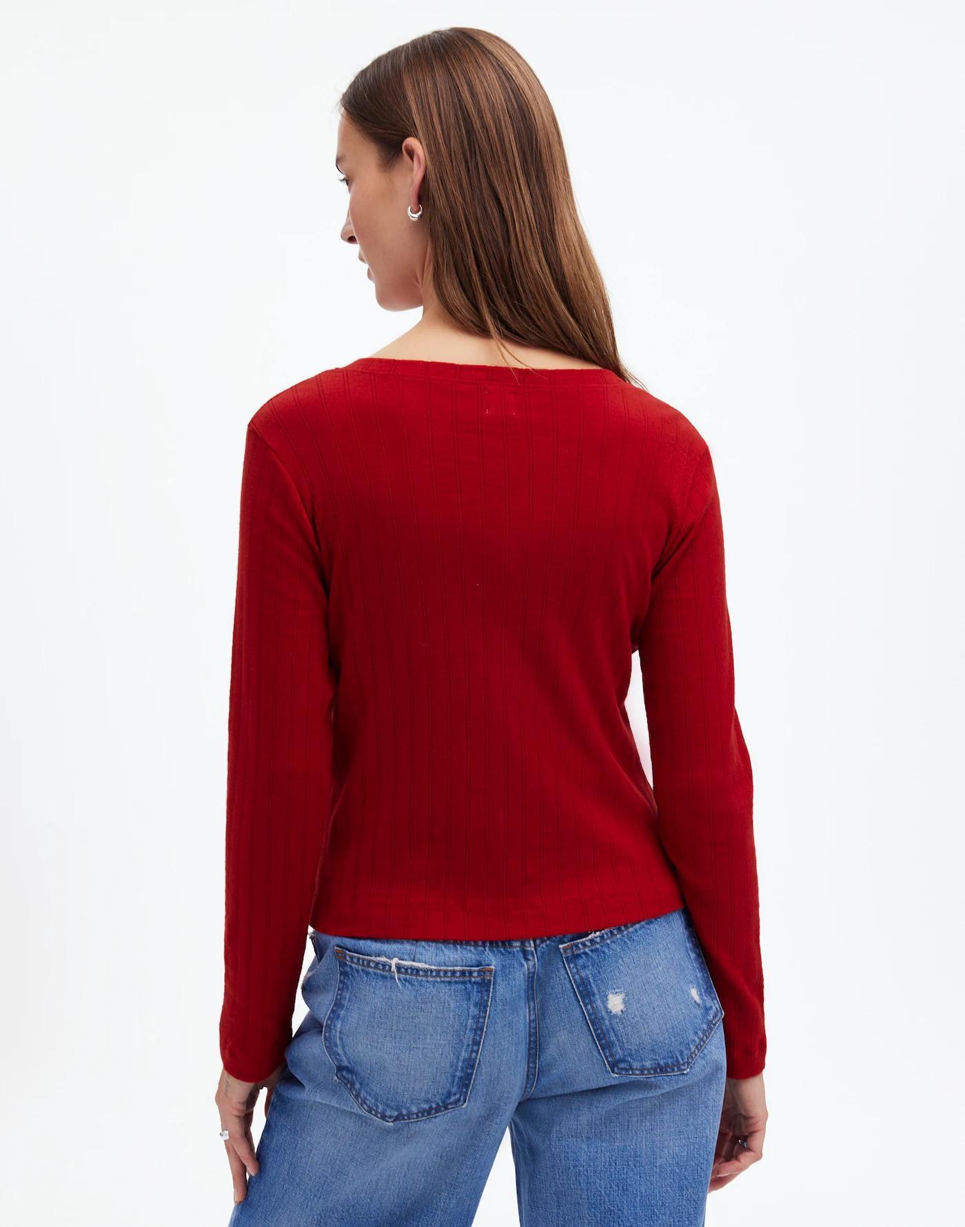 Madewell x LESET Pointelle Classic Crew Cardigan Product Image