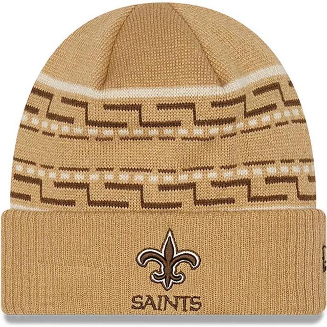 Mens New Era Tan New Orleans Saints Dude Cuffed Knit Hat Product Image