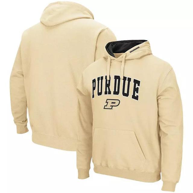 Mens Colosseum Gold Purdue Boilermakers Arch and Logo 3.0 Pullover Hoodie Product Image