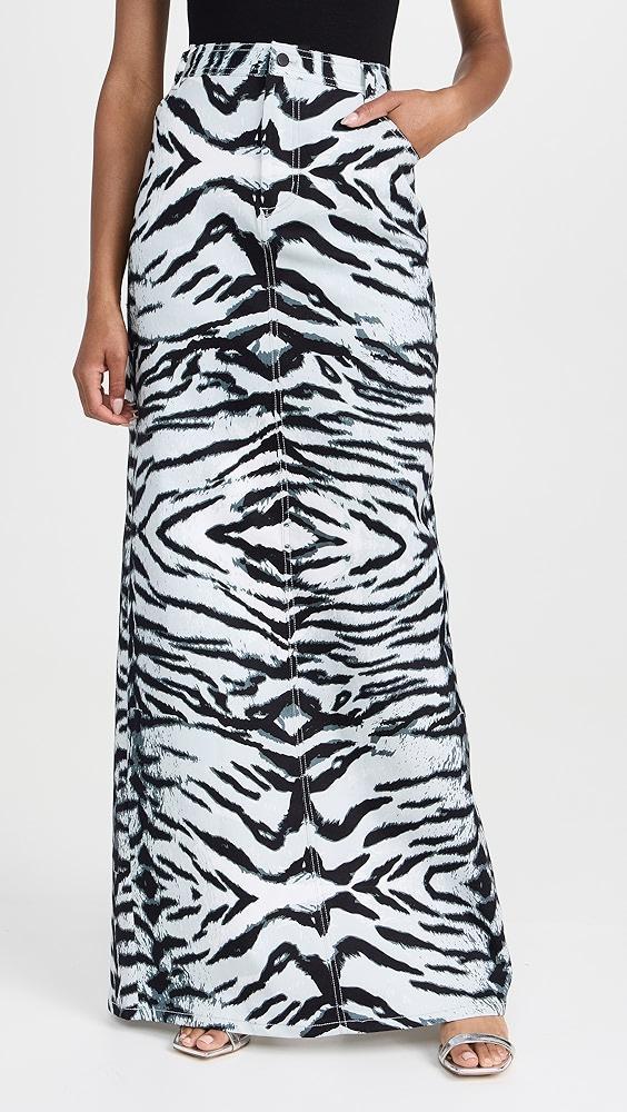 BruceGlen Snow Tiger Maxi Denim Skirt | Shopbop Product Image