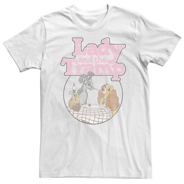 Big & Tall Disney Lady And The Tramp Table Scene Portrait Logo Tee, Mens Product Image